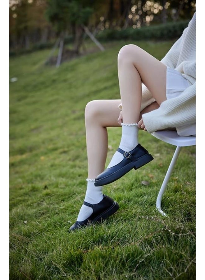 جوارب نسائية من القطن الناعم بحافة اللفت مع تنانير جوارب جرو نسائية بحافة اللفت - Image 4